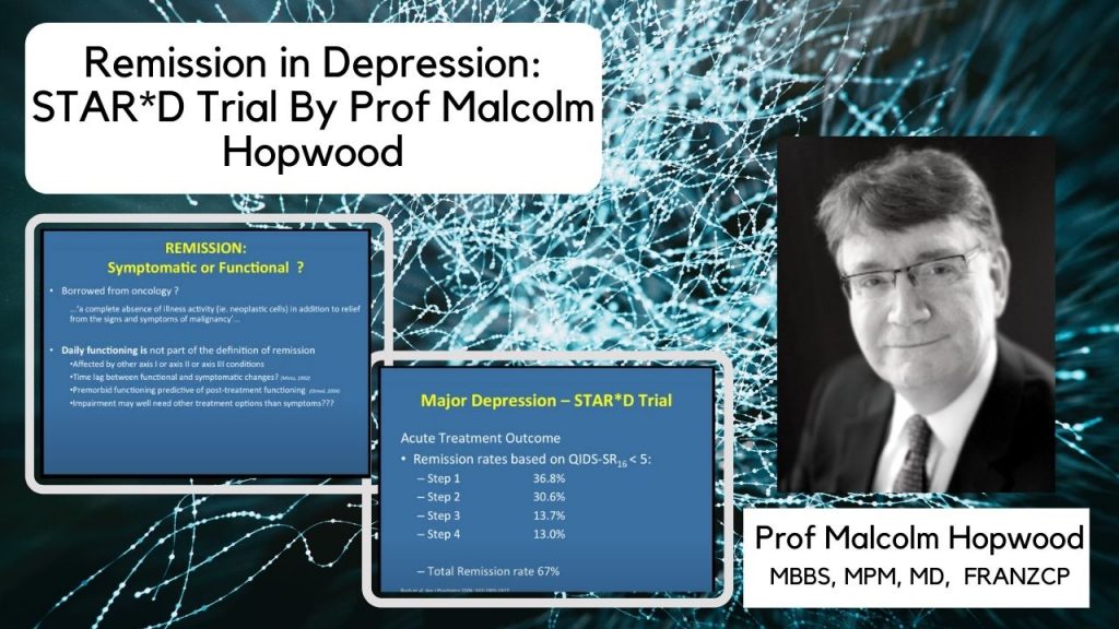 Remission in Depression: STAR*D Trial By Prof Malcolm Hopwood